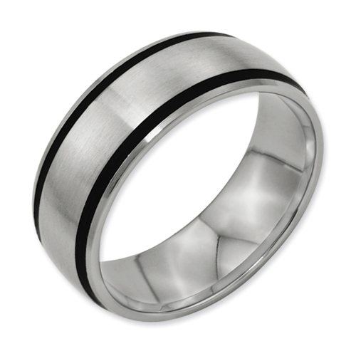 Chisel Titanium Black Accent 8mm Brushed Band | Chisel Jewelry ...