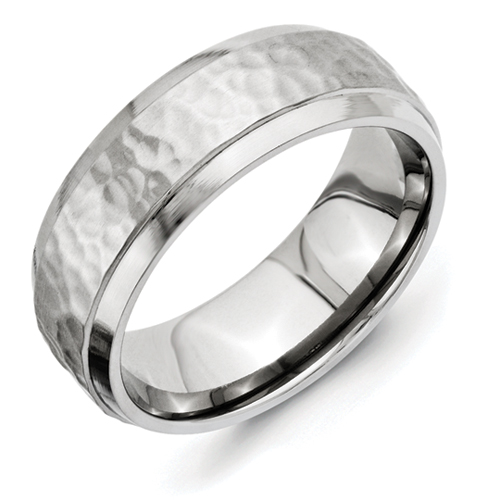 Chisel Titanium 8mm Hammered and Polished Band | Chisel Jewelry ...