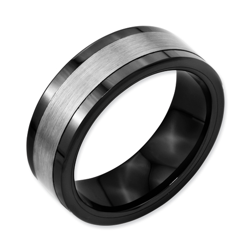 Chisel Dura Tungsten and Black Ceramic 8mm Brushed Band | Chisel ...