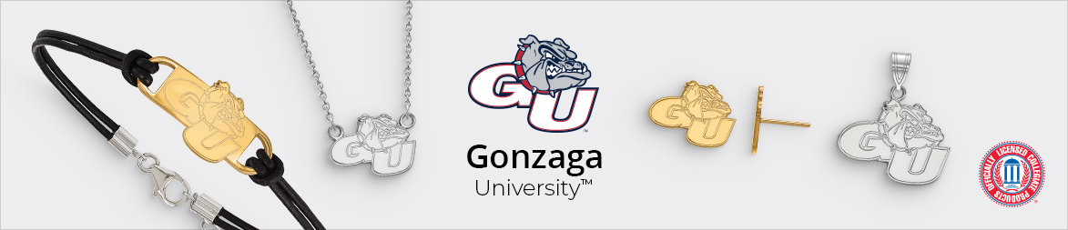 Collegiate Gonzaga University Sterling Silver Logoart Gonzaga University Small Dangle Earrings Earrings Men