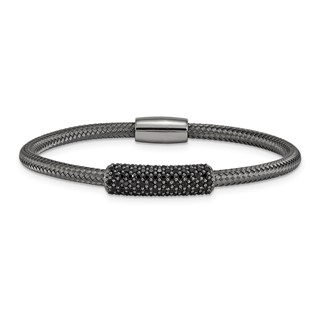 Sterling Silver Colored Crystal Magnetic 7.5" Bracelet