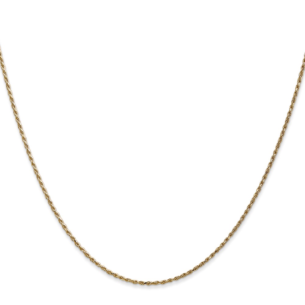14K 16 inch 1.15mm Diamond-cut Machine Made Rope with Lobster Clasp Chain (010L-16)