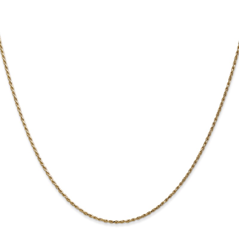 14K 16 inch 1.15mm Diamond-cut Machine Made Rope with Lobster Clasp Chain