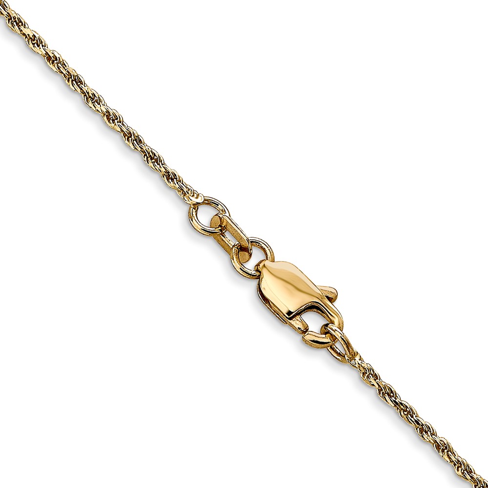 14K 16 inch 1.15mm Diamond-cut Machine Made Rope with Lobster Clasp Chain (010L-16)