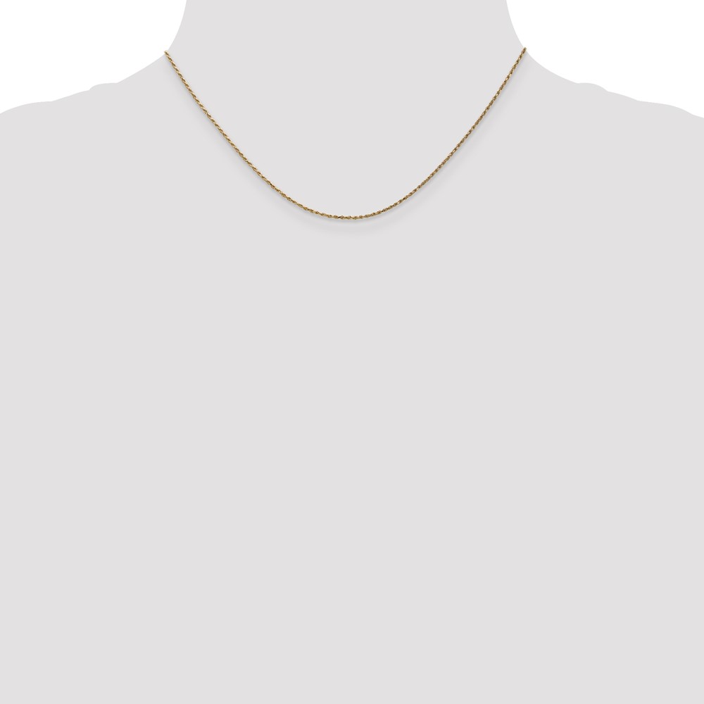 14K 16 inch 1.15mm Diamond-cut Machine Made Rope with Lobster Clasp Chain (010L-16)