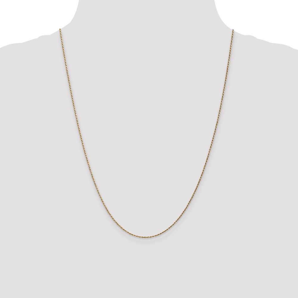 14K 24 inch 1.15mm Diamond-cut Machine Made Rope with Lobster Clasp Chain (010L-24)