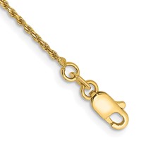 14K 1.15mm Yellow Gold Diamond-cut Machine Made Rope Chain with Lobster Clasp, 6" view 1