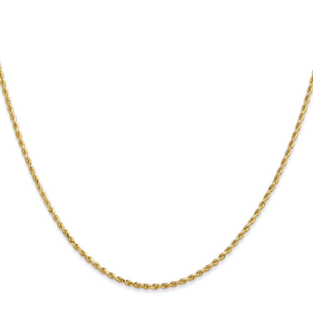 14K 16 inch 1.5mm Diamond-cut Rope with Lobster Clasp Chain (012L-16)