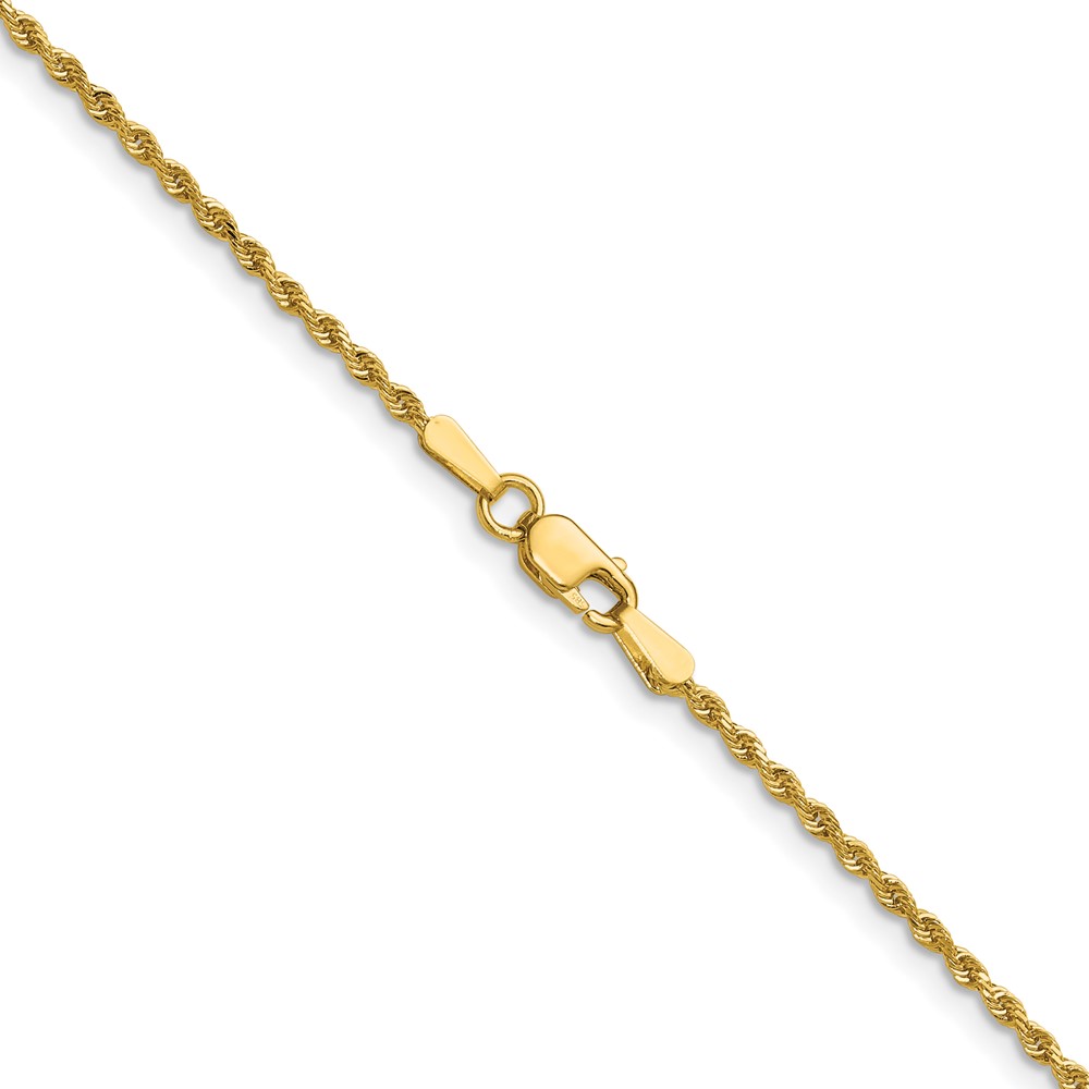 14K 16 inch 1.5mm Diamond-cut Rope with Lobster Clasp Chain (012L-16)