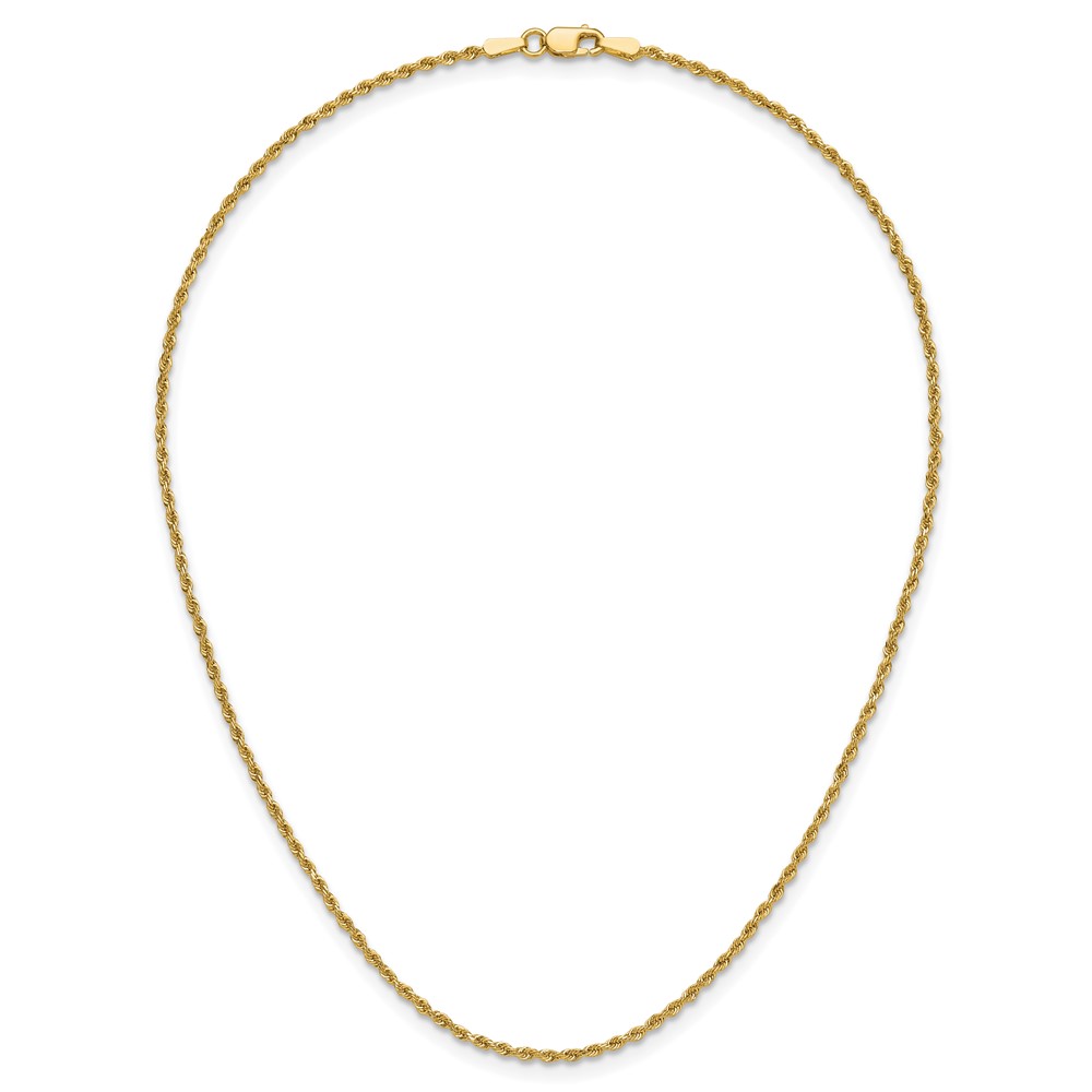 14K 14 inch 1.5mm Diamond-cut Rope with Lobster Clasp Chain (012L-14)