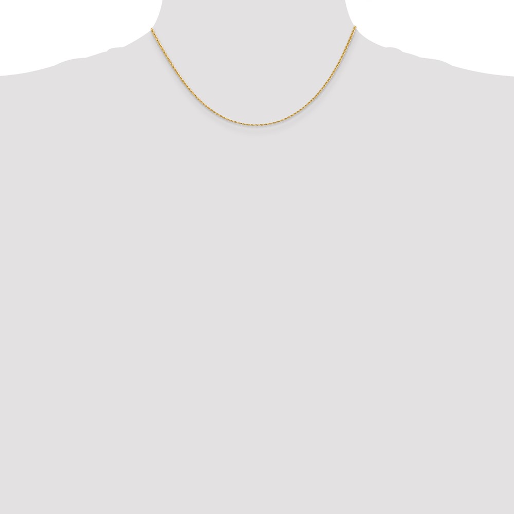 14K 16 inch 1.5mm Diamond-cut Rope with Lobster Clasp Chain (012L-16)