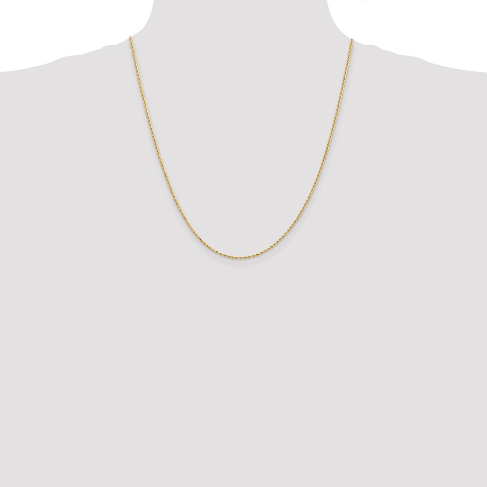 14K 22 inch 1.5mm Diamond-cut Rope with Lobster Clasp Chain (012L-22)