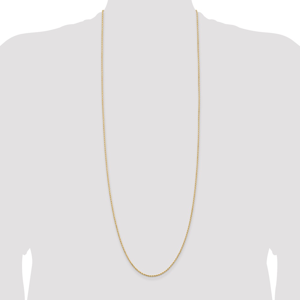 14K 36 inch 1.5mm Diamond-cut Rope with Lobster Clasp Chain (012L-36)