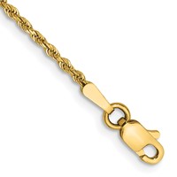 14K 1.5mm Yellow Gold Diamond-cut Rope Chain with Lobster Clasp, 6" view 1