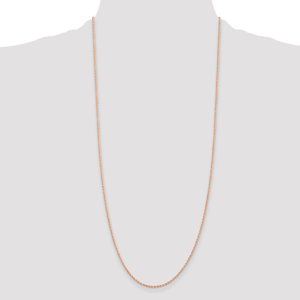 14K Rose Gold 30 inch 1.5mm Diamond-cut Rope with Lobster Clasp Chain (012R-30)
