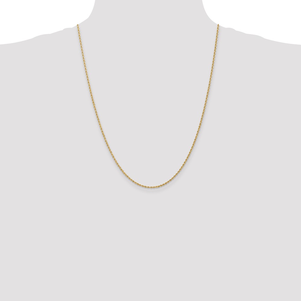 14K 24 inch 1.5mm Regular Rope with Lobster Clasp Chain (012S-24)