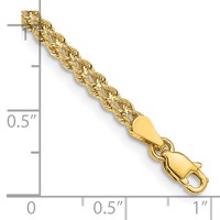14K 3.0mm Yellow Gold Wide Double Strand Rope Bracelet, 7" view 3