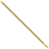 14K 4.5mm Yellow Gold Wide Triple Strand Rope Bracelet, 7" view 2