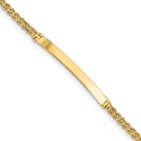 14K Yellow Gold Polished Solid Chain Solid Plate Two-Strand Rope 41x5mm Plate ID Bracelet - 7in view 1