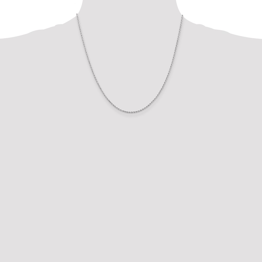 10k White Gold 1.5mm Diamond-cut Rope Chain (10K012W-20)