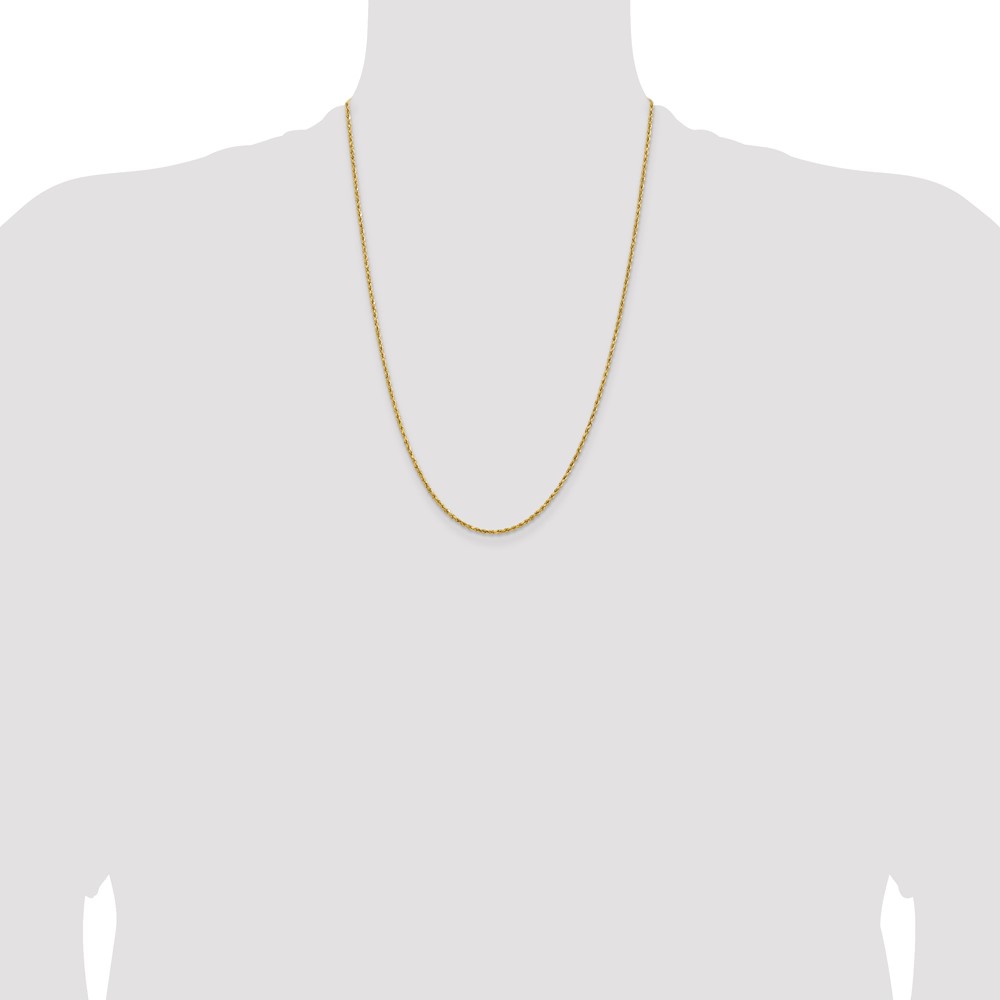 14k 1.8mm Lightweight D/C Rope with Lobster Clasp Chain (014HL-24)