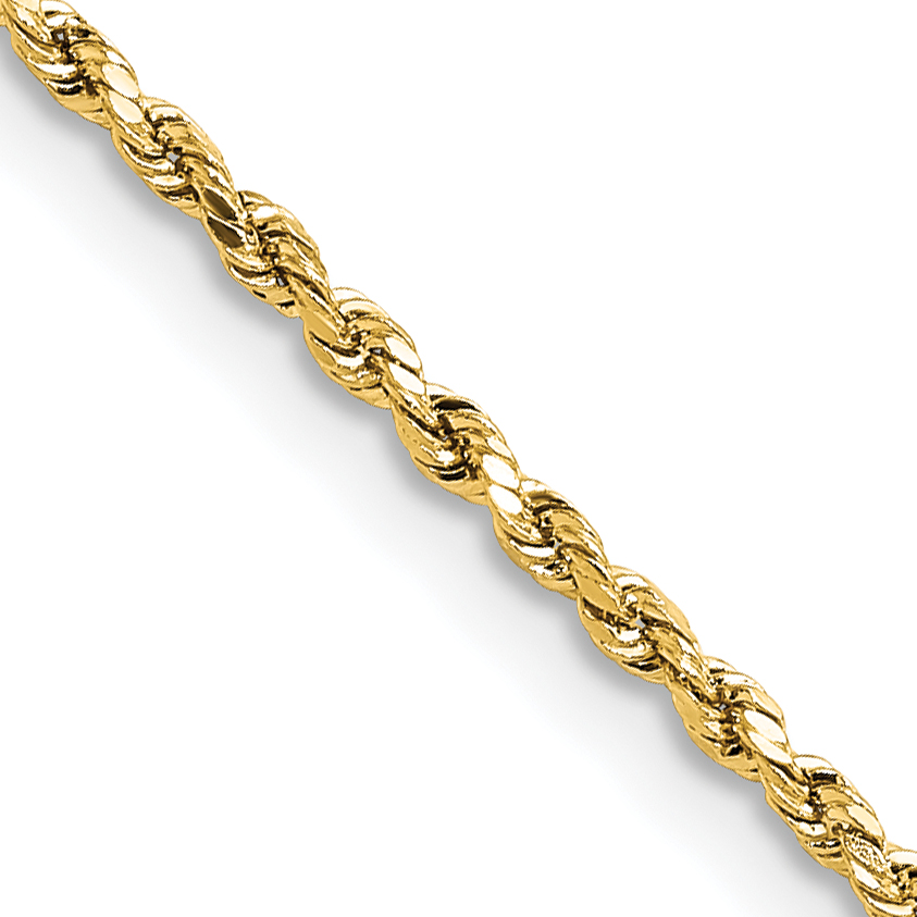 14k 1.8mm Lightweight D/C Rope with Lobster Clasp Chain (014HL-24)
