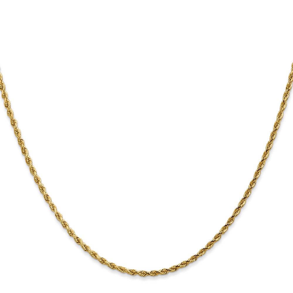 14K 14 inch 1.75mm Diamond-cut Rope with Lobster Clasp Chain (014L-14)