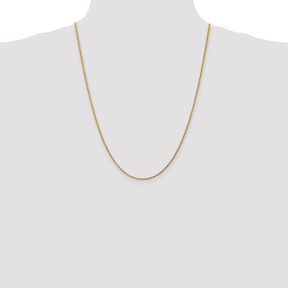 14K 24 inch 1.75mm Diamond-cut Rope with Lobster Clasp Chain (014L-24)