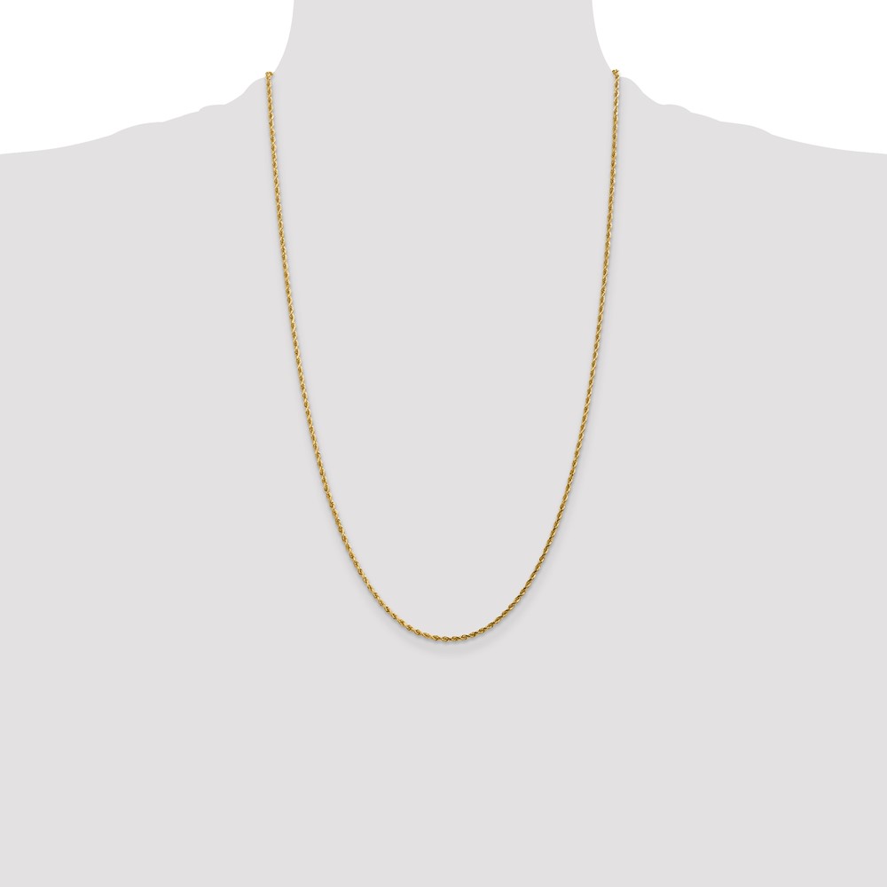 14K 26 inch 1.75mm Diamond-cut Rope with Lobster Clasp Chain (014L-26)