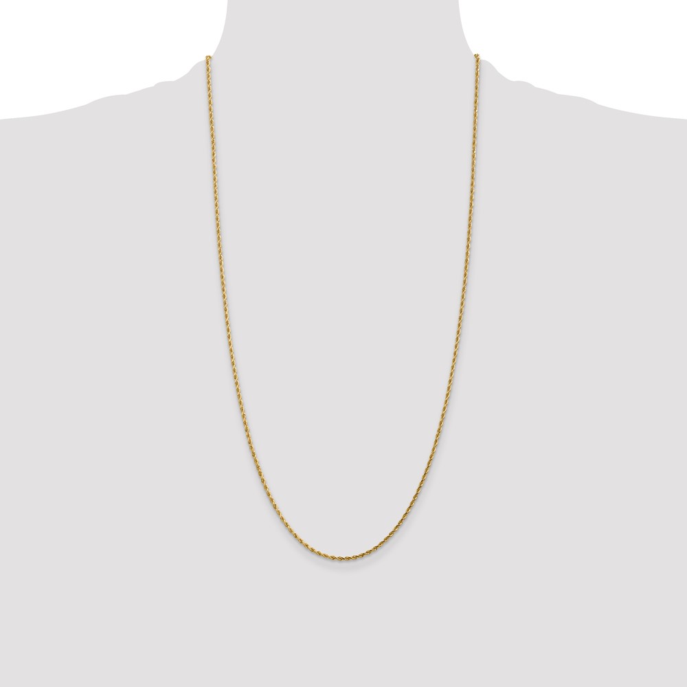 14K 28 inch 1.75mm Diamond-cut Rope with Lobster Clasp Chain (014L-28)