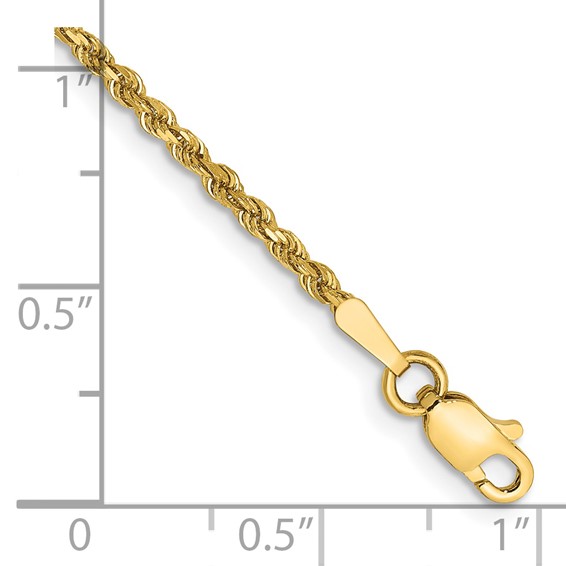 14K 1.75mm Diamond-cut Rope Chain (per inch)