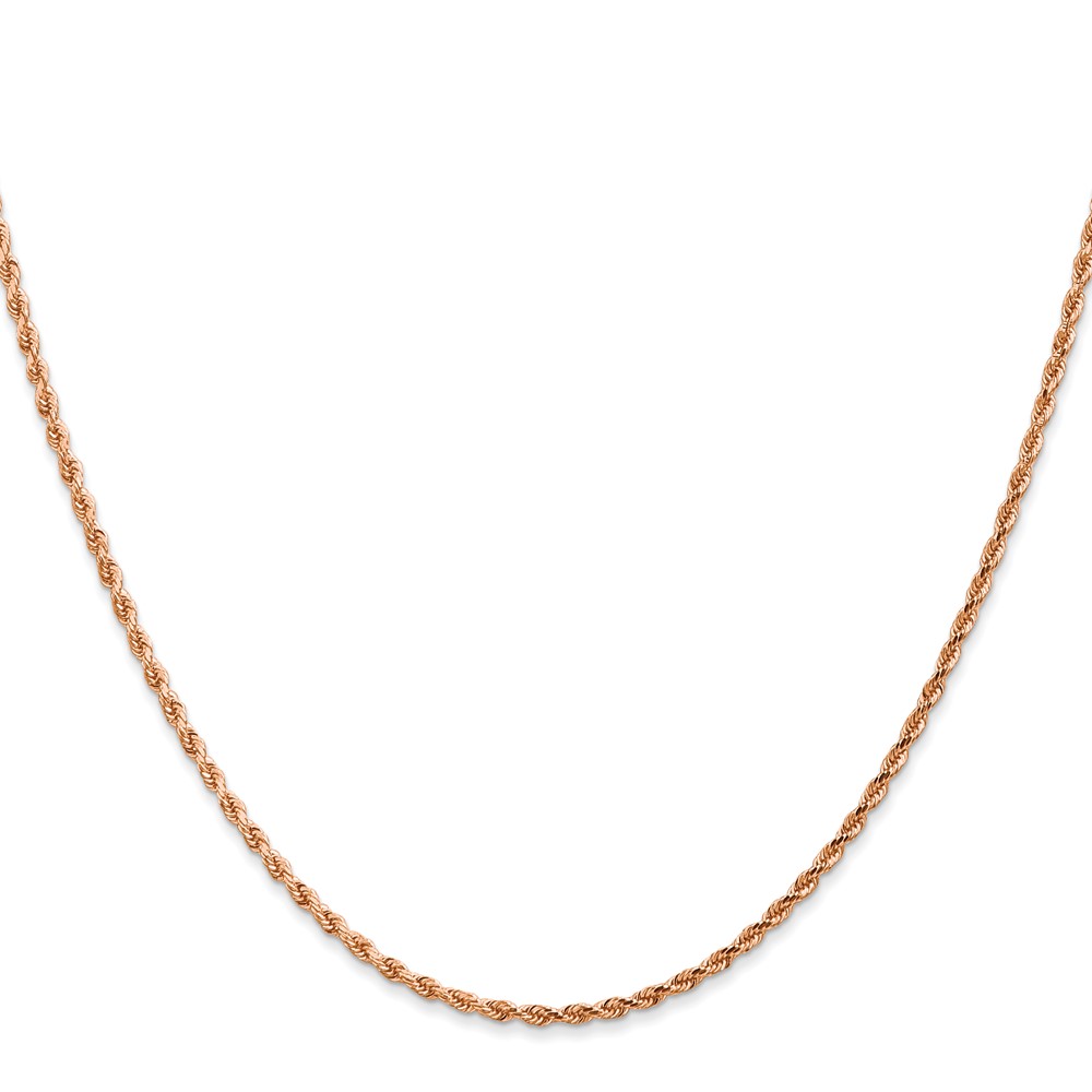 14K Rose Gold 20 inch 1.75mm Diamond-cut Rope with Lobster Clasp Chain (014R-20)