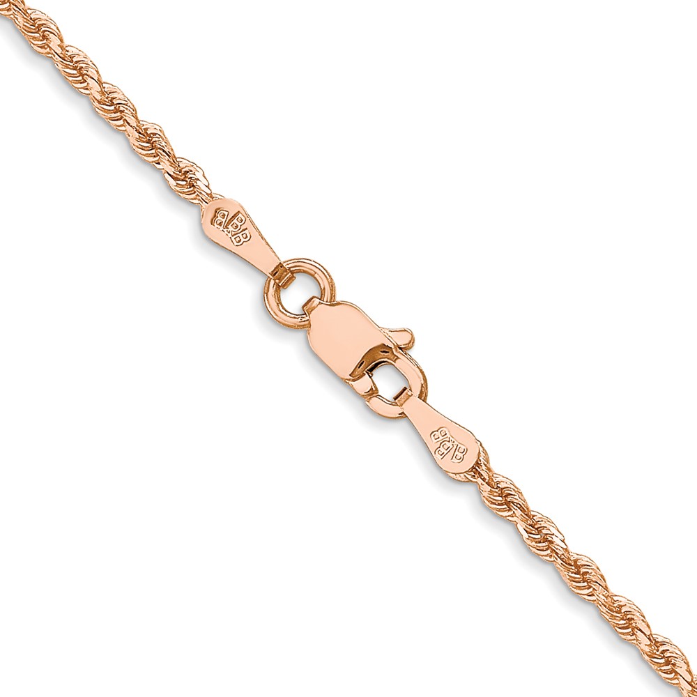 14K Rose Gold 20 inch 1.75mm Diamond-cut Rope with Lobster Clasp Chain (014R-20)