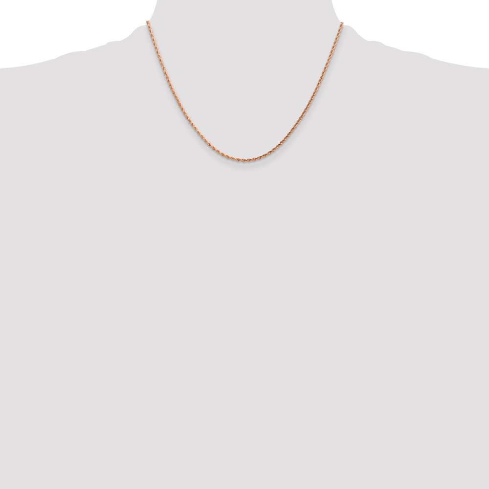 14K Rose Gold 18 inch 1.75mm Diamond-cut Rope with Lobster Clasp Chain (014R-18)