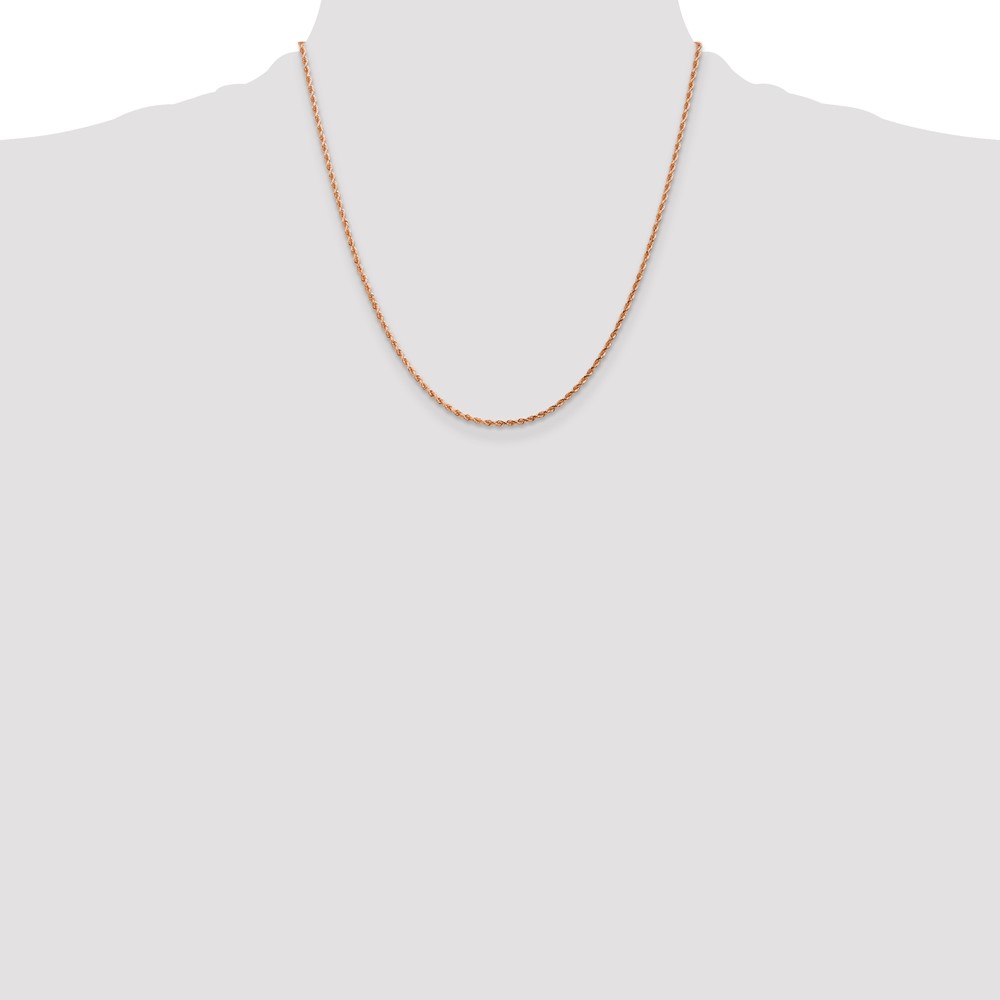 14K Rose Gold 20 inch 1.75mm Diamond-cut Rope with Lobster Clasp Chain (014R-20)