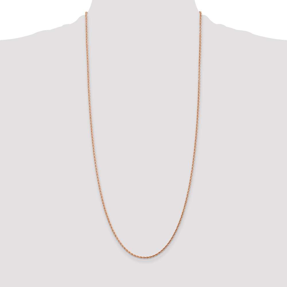 14K Rose Gold 30 inch 1.75mm Diamond-cut Rope with Lobster Clasp Chain (014R-30)