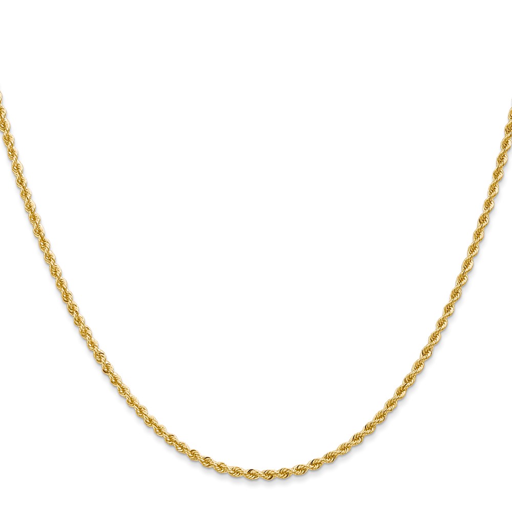 14K 16 inch 2mm Regular Rope with Lobster Clasp Chain (014S-16)