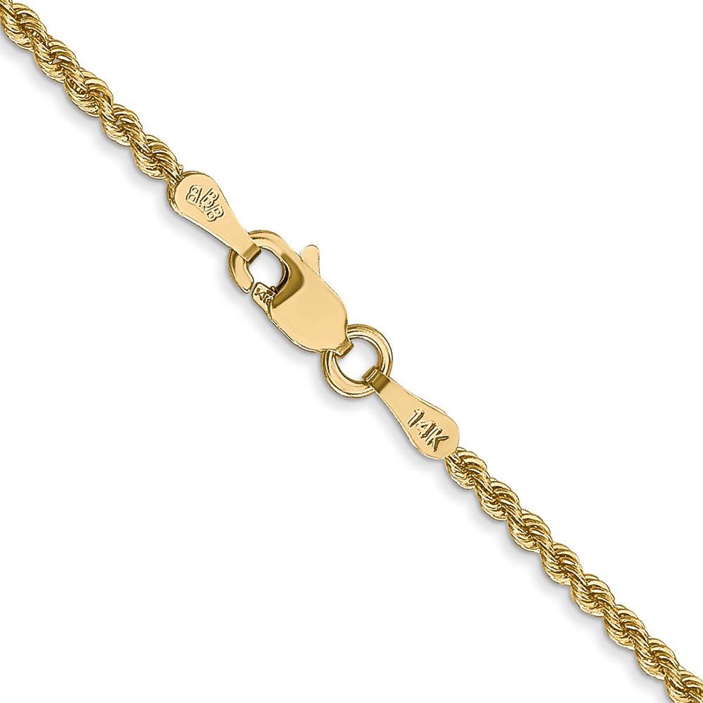 14K 16 inch 2mm Regular Rope with Lobster Clasp Chain (014S-16)