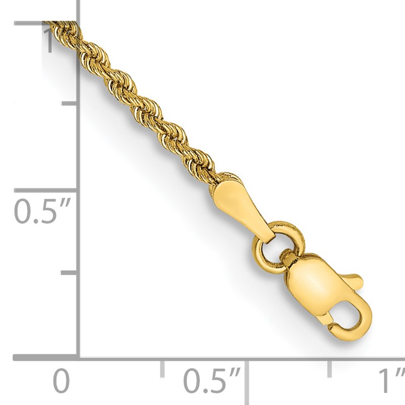 14K 7 inch 2mm Regular Rope with Lobster Clasp Chain