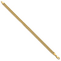 14K 5.5mm Yellow Gold Wide Triple Strand Rope Bracelet, 7" view 2
