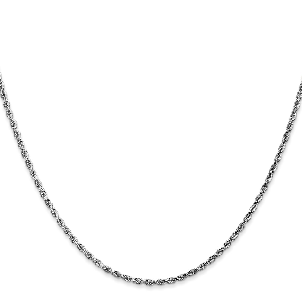 14K White Gold 30 inch 1.75mm Diamond-cut Rope with Lobster Clasp Chain (014W-30)
