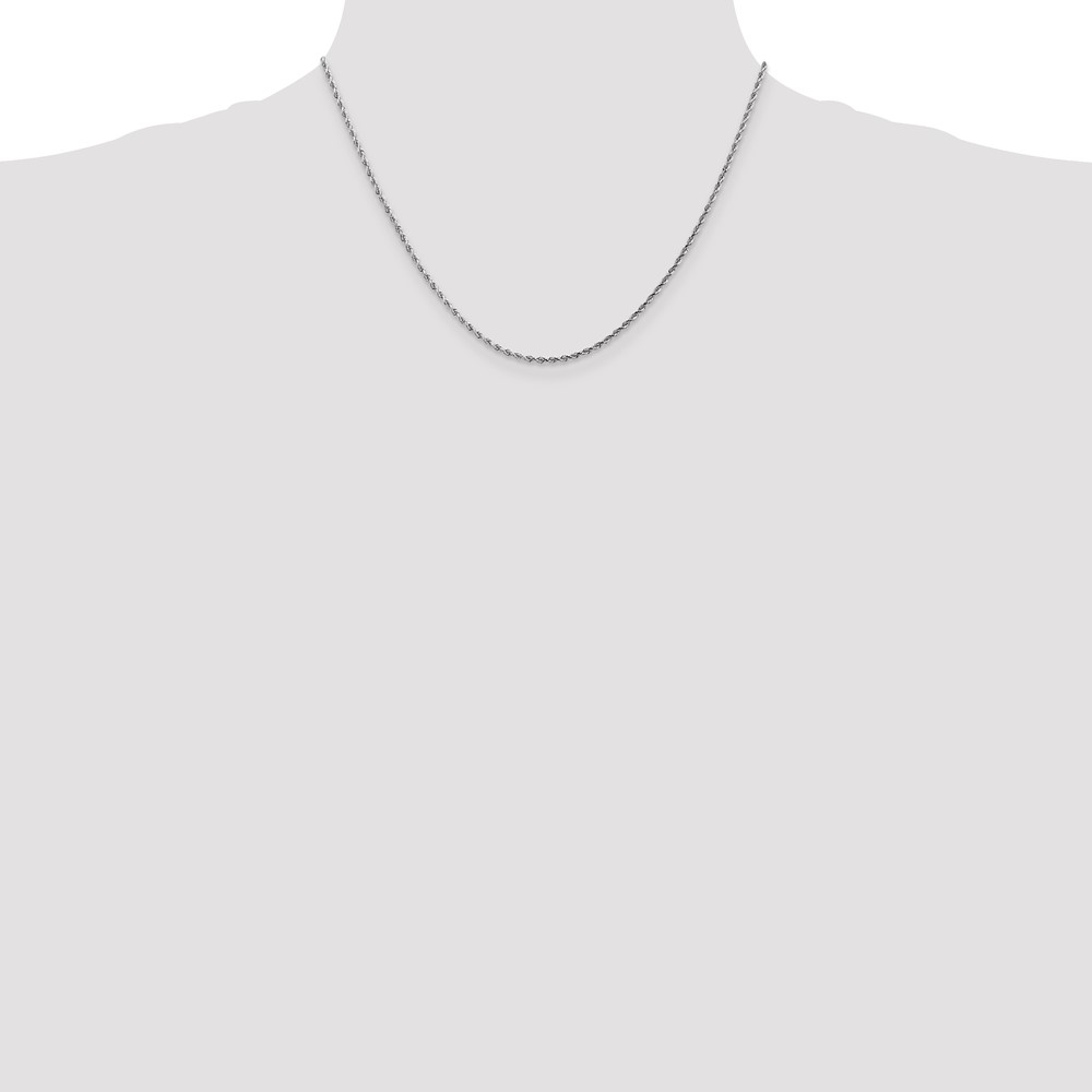 10k White Gold 1.75mm Diamond-cut Rope Chain (10K014W-18)