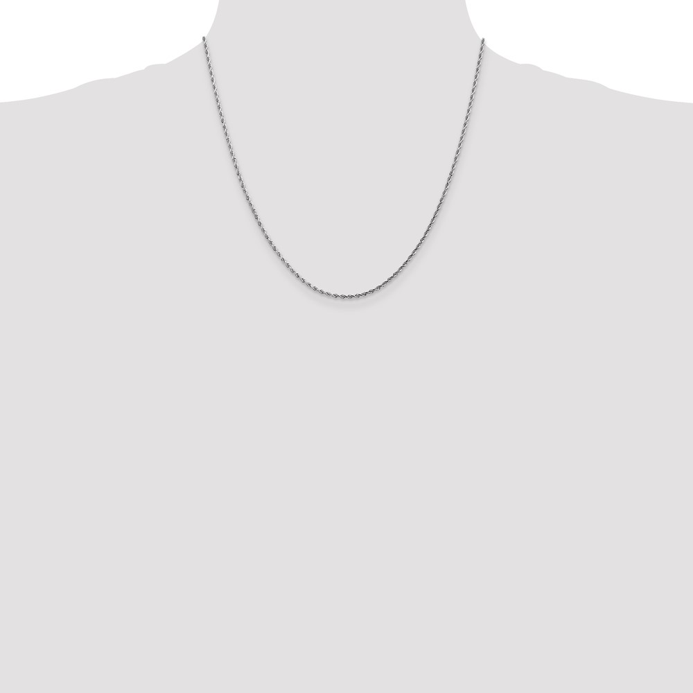 10k White Gold 1.75mm Diamond-cut Rope Chain (10K014W-20)