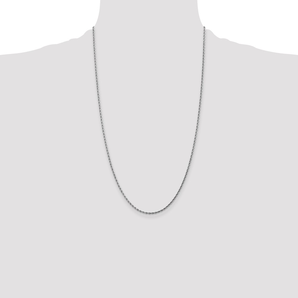 10k White Gold 1.75mm Diamond-cut Rope Chain (10K014W-26)