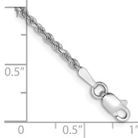 14K White Gold 1.75mm Diamond-cut Rope Chain with Lobster Clasp, 6" view 2