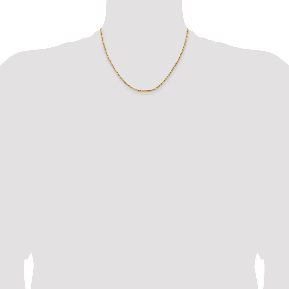 14k 2mm Lightweight D/C Rope with Lobster Clasp Chain (016HL-18)