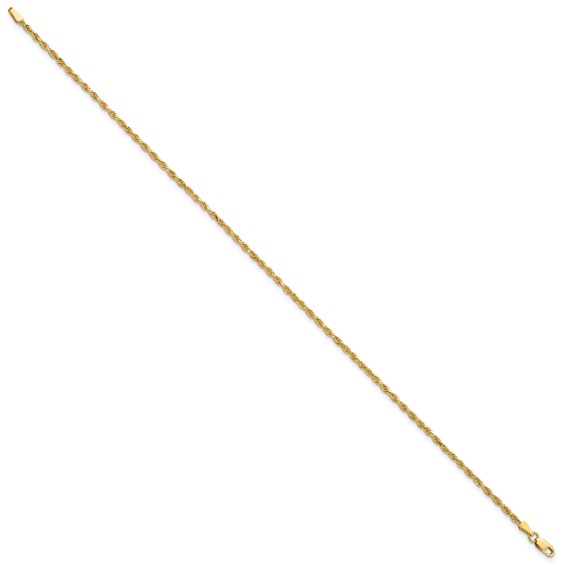 14K 2mm Diamond-cut Rope Chain (per inch)