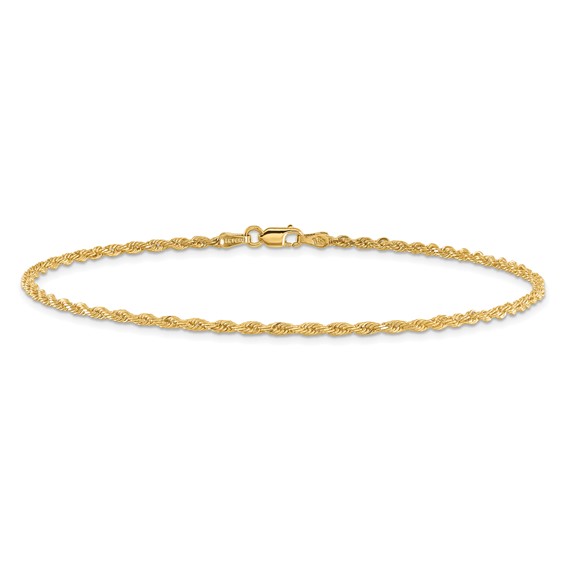 14K 2mm Diamond-cut Rope Chain (per inch)