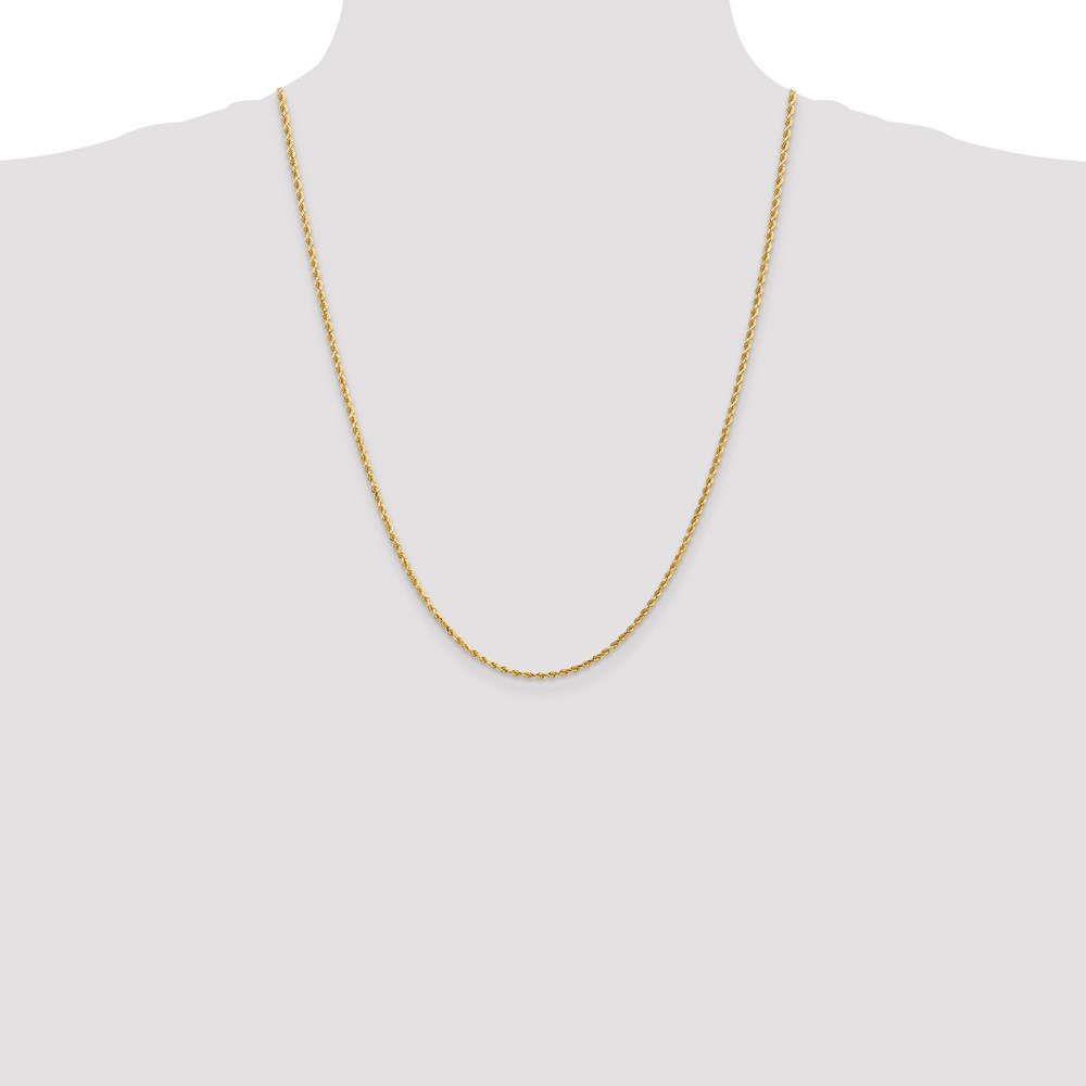 14K 24 inch 2mm Diamond-cut Rope with Lobster Clasp Chain (016L-24)