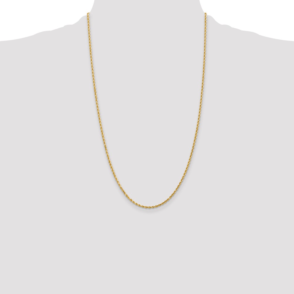 14K 26 inch 2mm Diamond-cut Rope with Lobster Clasp Chain (016L-26)